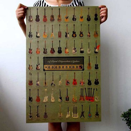 Poster historia de la Guitarra Kraft 51 X 35 cm