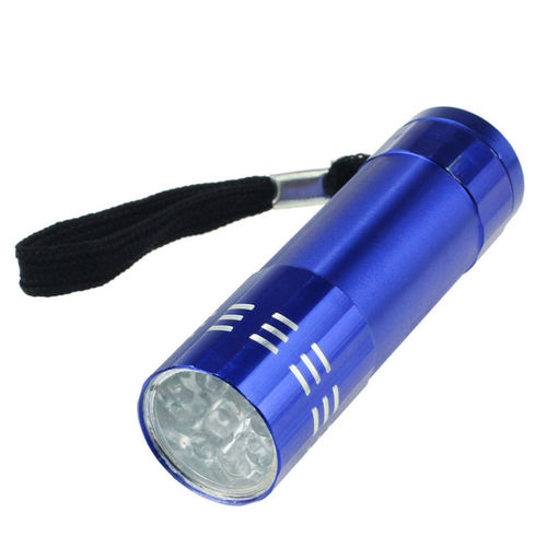 Linterna metalica azul aluminio LED